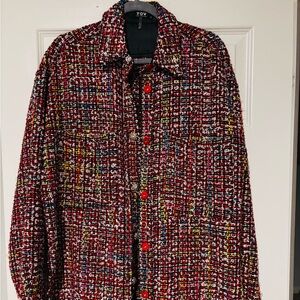 TOV Red and Black Tweed Blazer